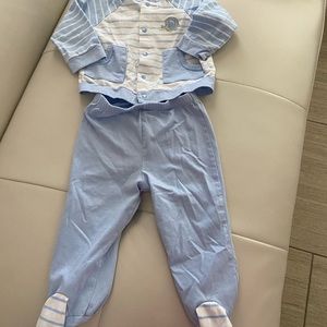 Baby elephant pant set with hat